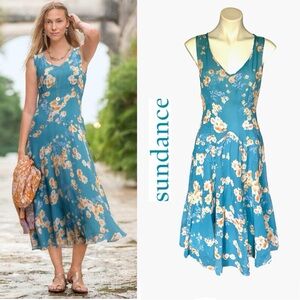 Sundance Floral Maxi Dress in Teal and Orange